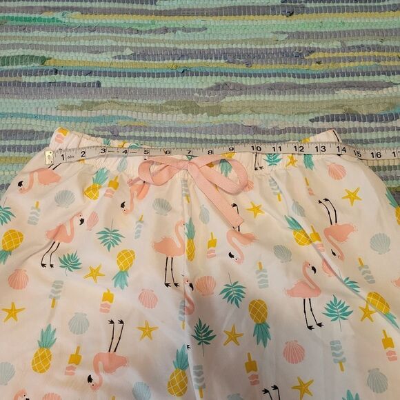 Bobbie Brooks Women's Sleep Pants White & Pink Flamingo's sz Med - Picture 6 of 10